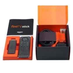 Amazon Fire Stick Box Opened Showing Contents