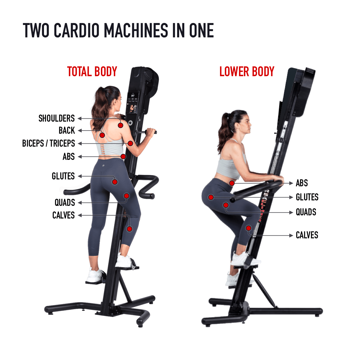 2 in 1 total body vertical hot sale climber magnetic exercise bike machine